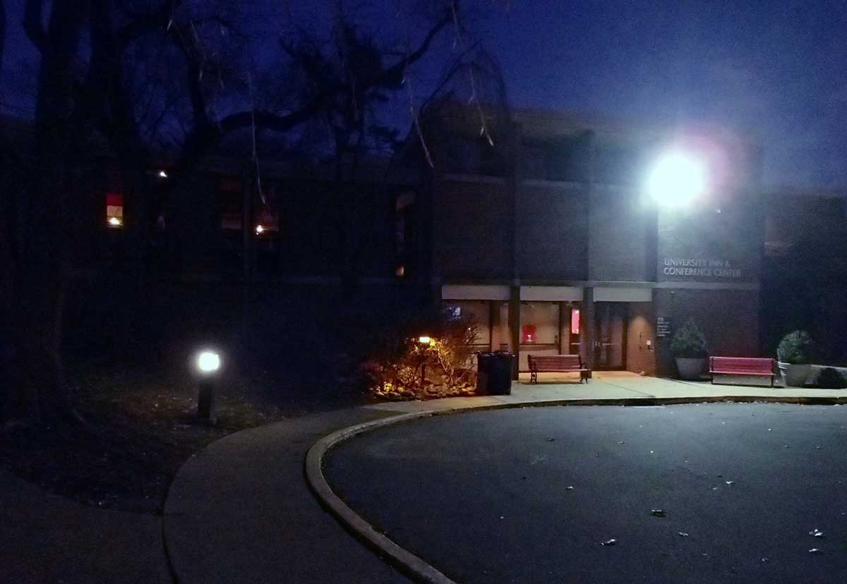rutgers university inn at night